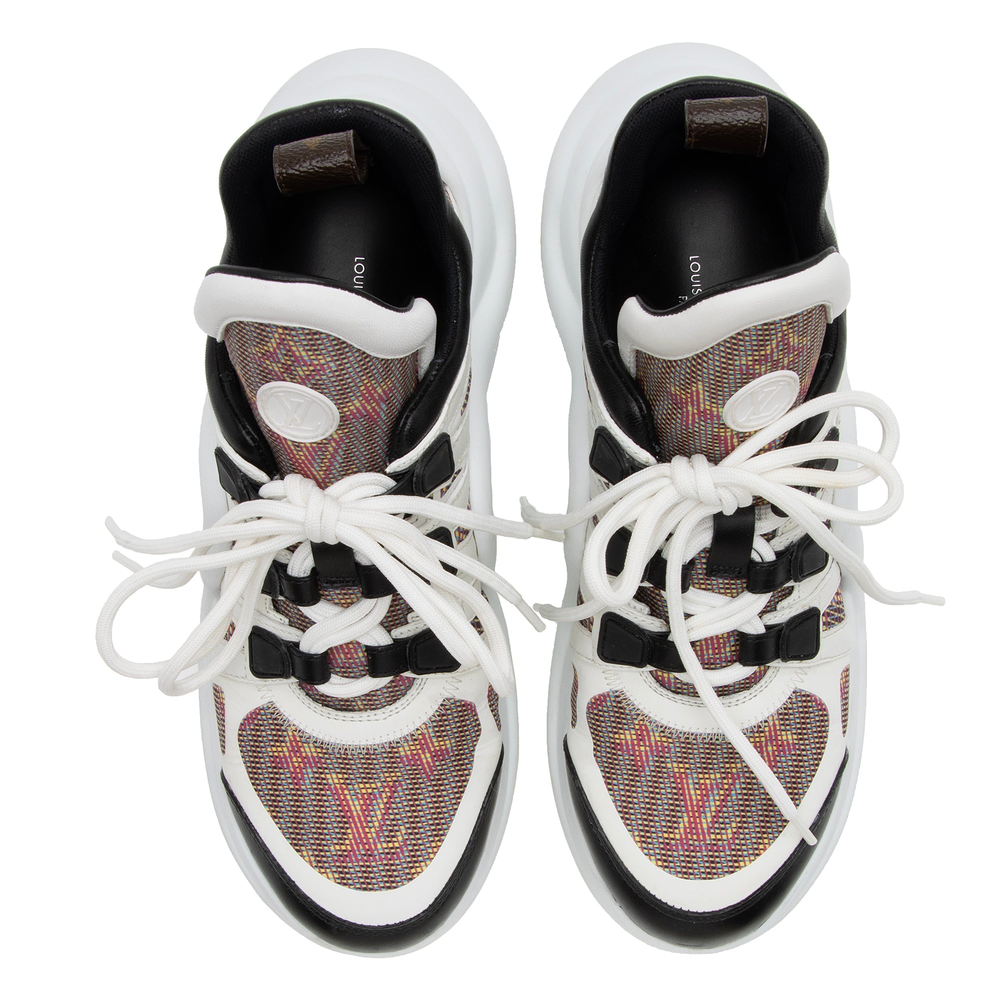 Louis Vuitton Calfskin Nylon Pop LV Archlight Sneakers - Size 7.5 / 37.5 (SHF-c5bGiQ)