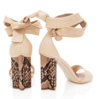 Louis Vuitton Calfskin Python Silhouette Wrap Sandals - Size 8 / 38