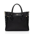 Louis Vuitton Calfskin Tufted Monogram Canvas On My Side MM Tote (SHF-rALkar)