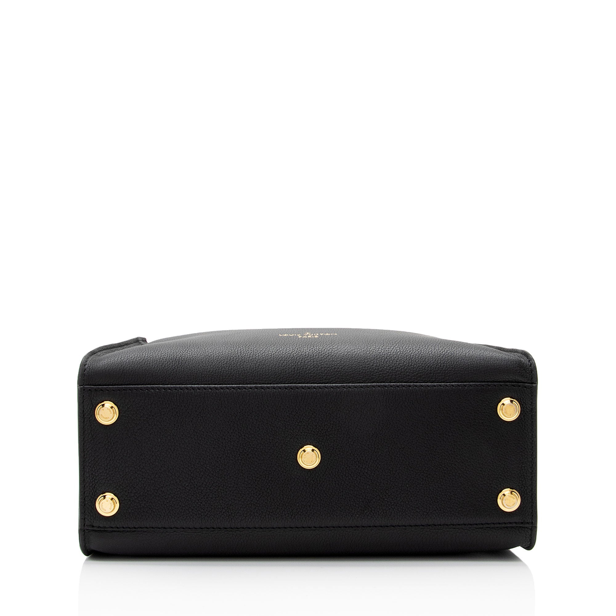 Louis Vuitton Calfskin Tufted Monogram Canvas On My Side MM Tote (SHF-rALkar)