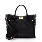 Louis Vuitton Calfskin Tufted Monogram Canvas On My Side MM Tote (SHF-rALkar)