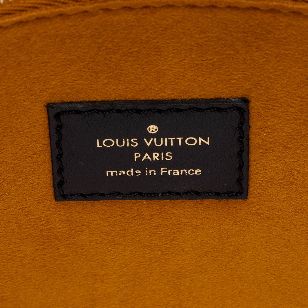 Louis Vuitton Calfskin Tufted Monogram Canvas On My Side MM Tote (SHF-rALkar)