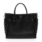 Louis Vuitton Calfskin Tufted Monogram Canvas On My Side MM Tote (SHF-bIbven)