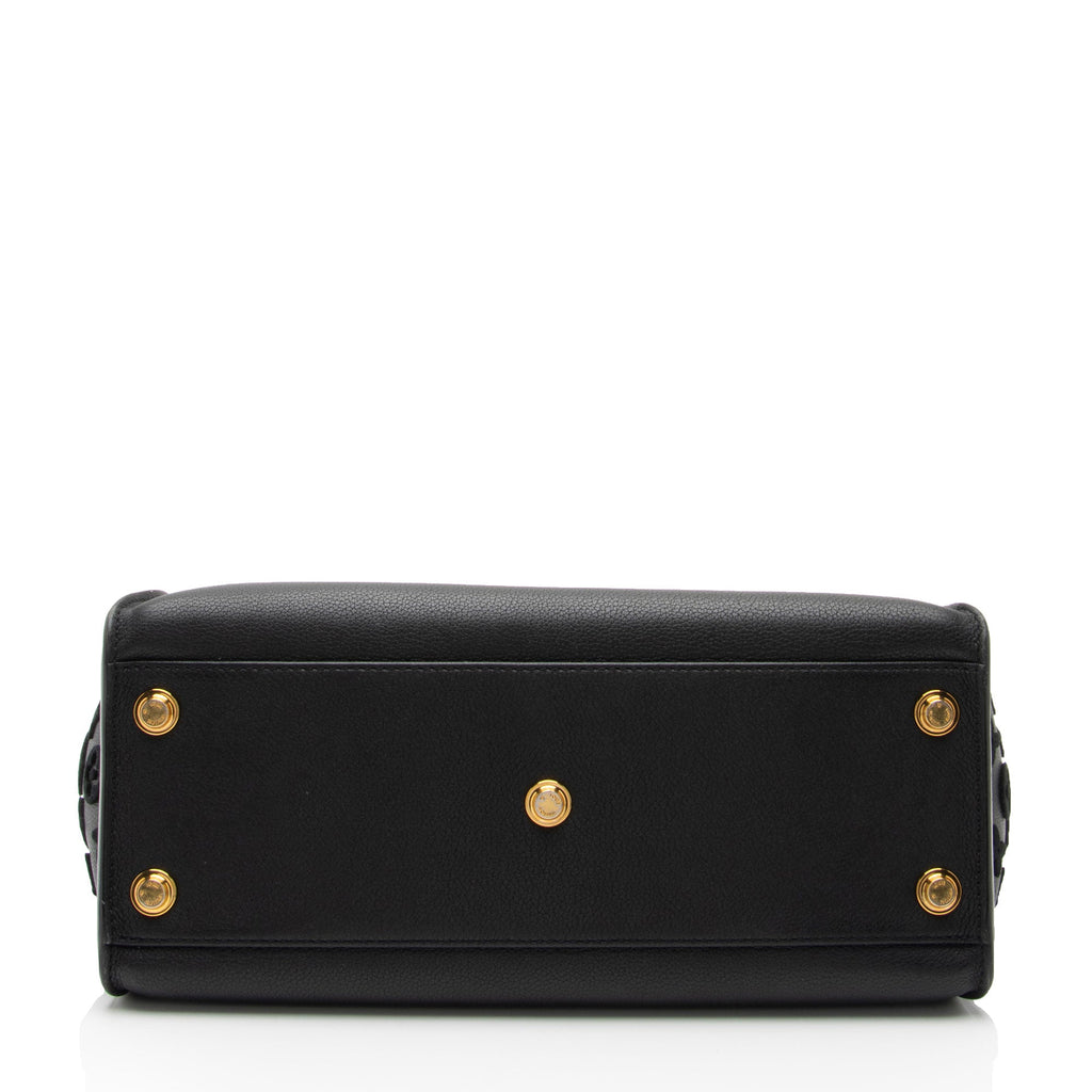 Louis Vuitton Calfskin Tufted Monogram Canvas On My Side MM Tote (SHF-bIbven)