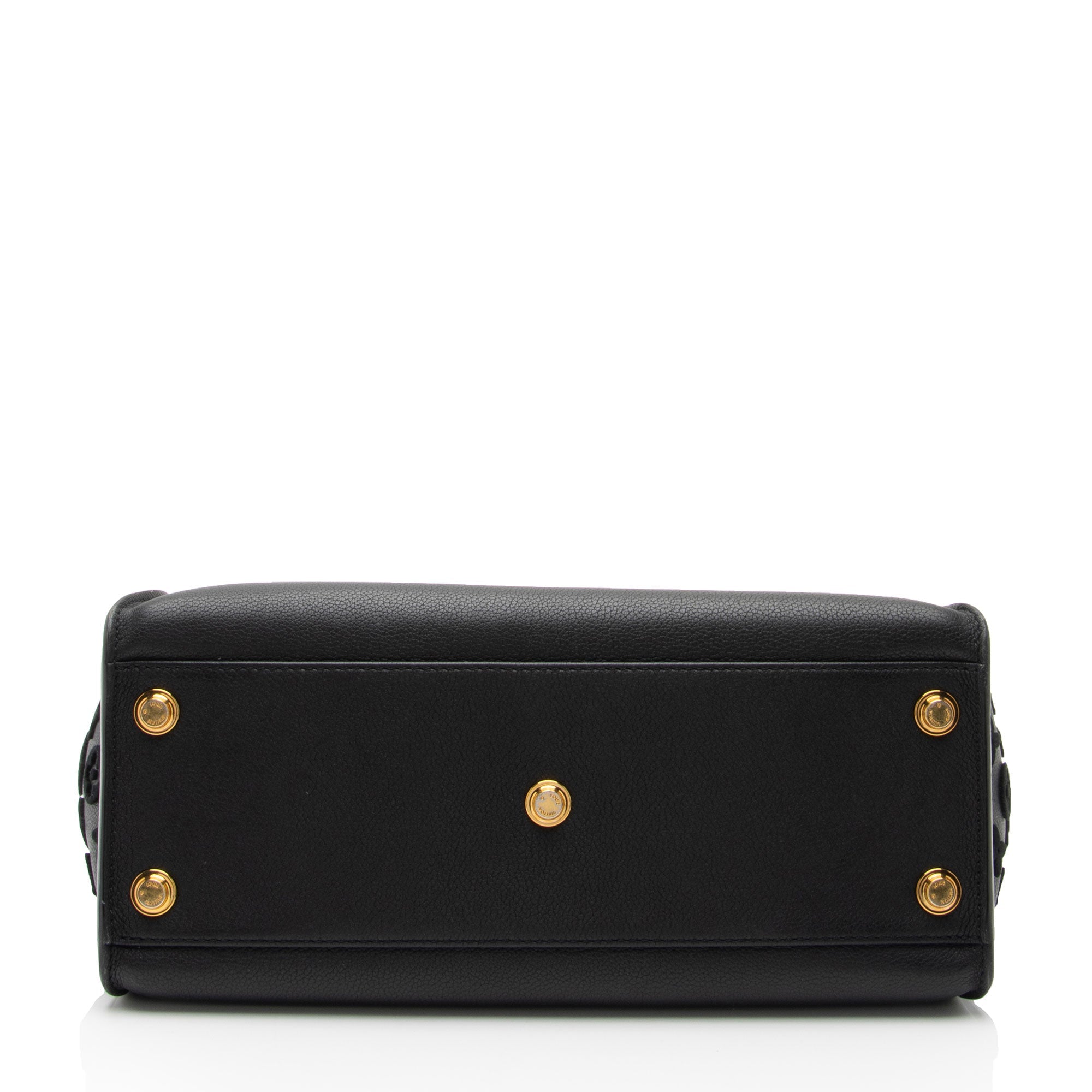 Louis Vuitton Calfskin Tufted Monogram Canvas On My Side MM Tote (SHF-bIbven)