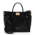 Louis Vuitton Calfskin Tufted Monogram Canvas On My Side MM Tote (SHF-bIbven)
