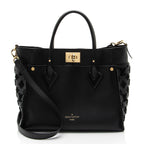 Louis Vuitton Calfskin Tufted Monogram Canvas On My Side MM Tote (SHF-bIbven)