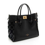 Louis Vuitton Calfskin Tufted Monogram Canvas On My Side MM Tote (SHF-bIbven)
