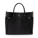 Louis Vuitton Calfskin Tufted Monogram Canvas On My Side MM Tote (SHF-WP5JFh)