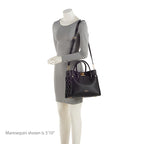 Louis Vuitton Calfskin Tufted Monogram Canvas On My Side MM Tote (SHF-WP5JFh)
