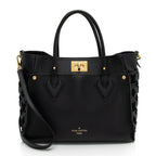 Louis Vuitton Calfskin Tufted Monogram Canvas On My Side MM Tote (SHF-QMhDUi)