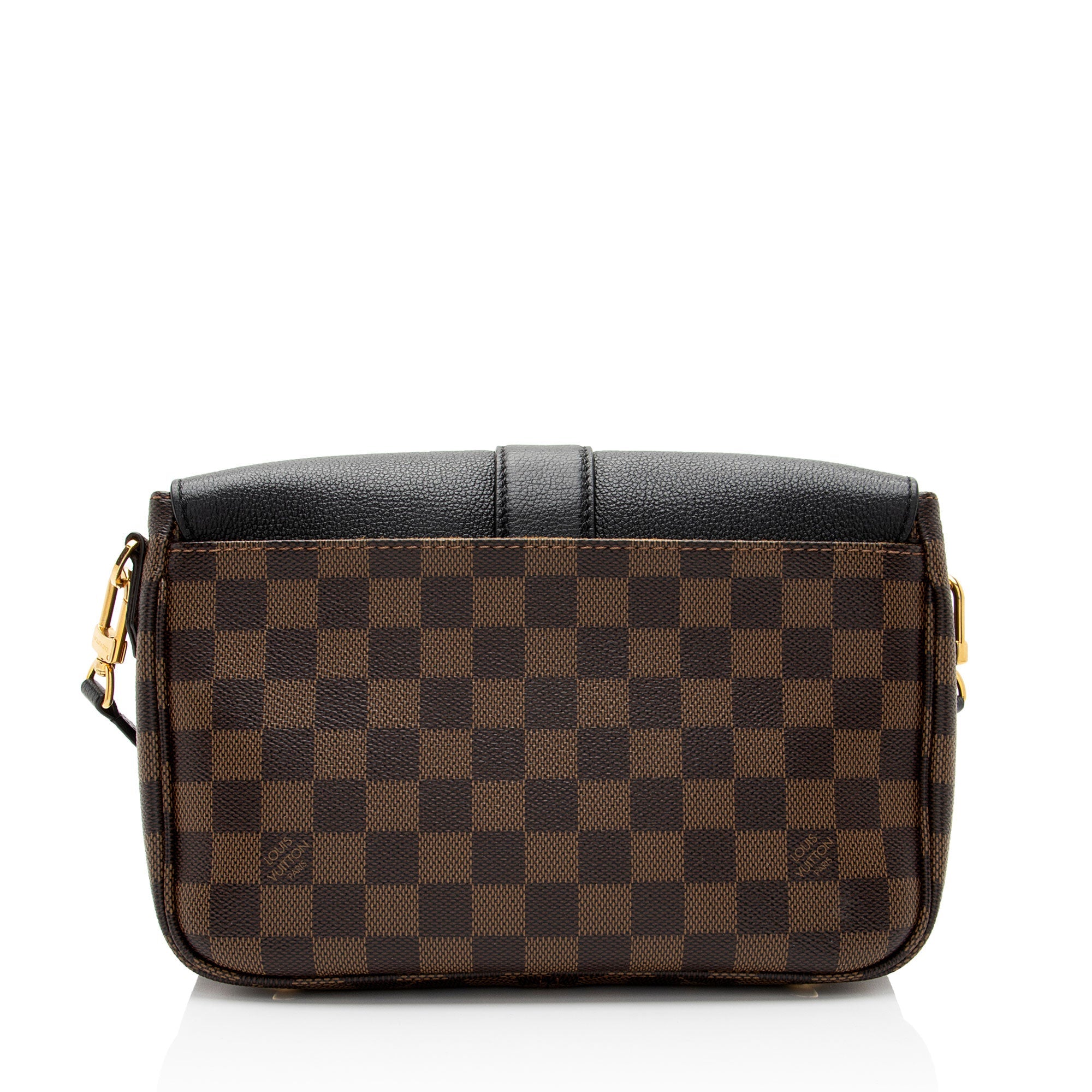 Louis Vuitton Damier Ebene Calfskin Clapton PM Shoulder Bag (SHF-1qRtRy)