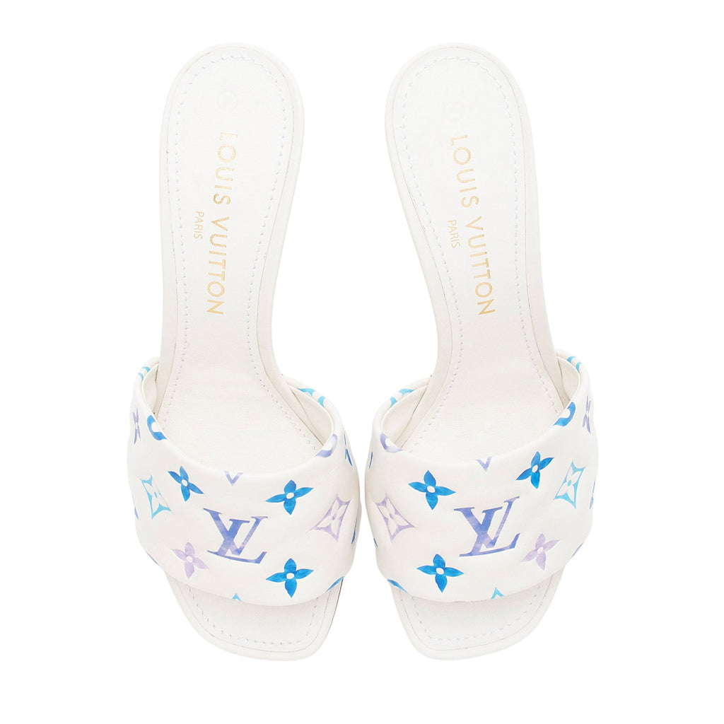 Louis Vuitton Embossed Lambskin Monogram By The Pool Revival Mules - Size 9 / 39