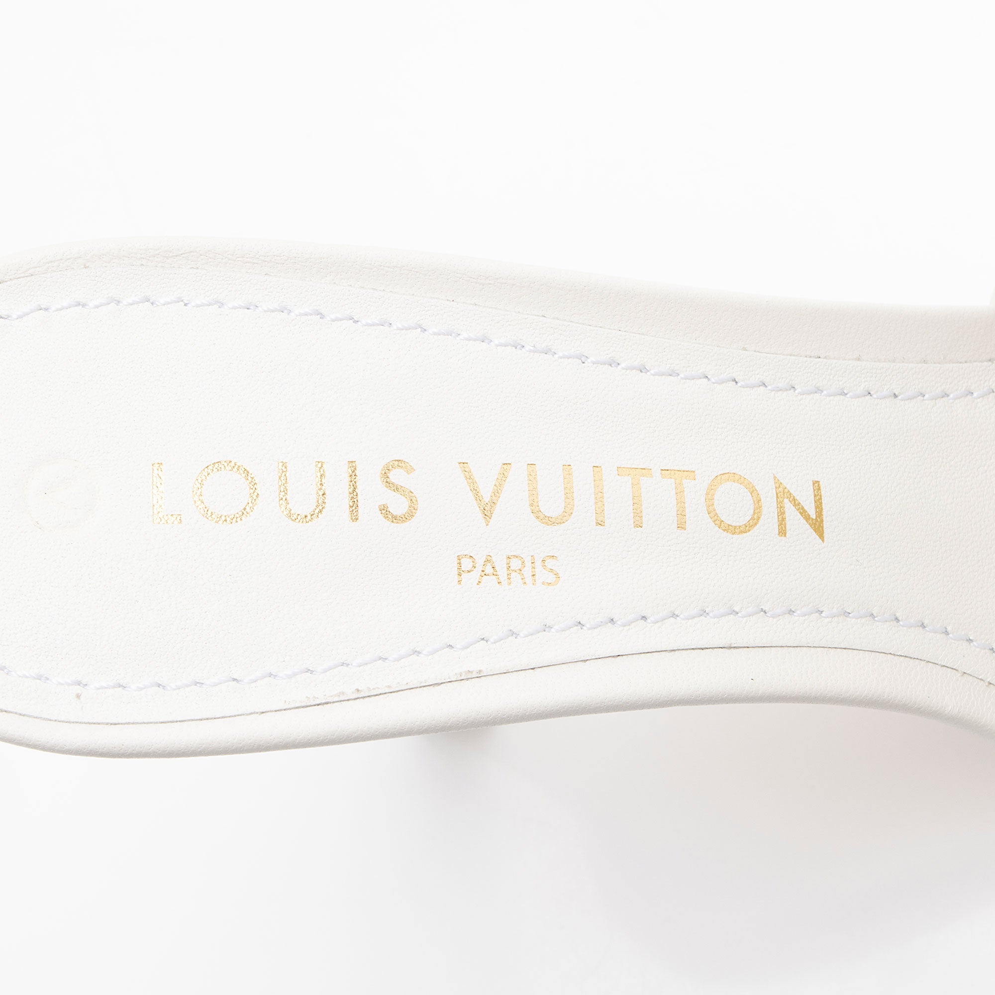 Louis Vuitton Embossed Lambskin Monogram By The Pool Revival Mules - Size 9 / 39