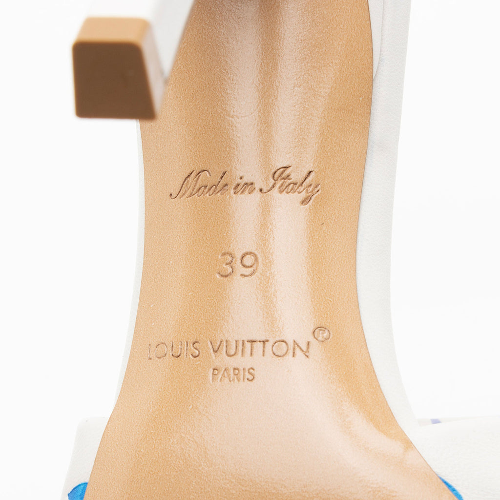 Louis Vuitton Embossed Lambskin Monogram By The Pool Revival Mules - Size 9 / 39