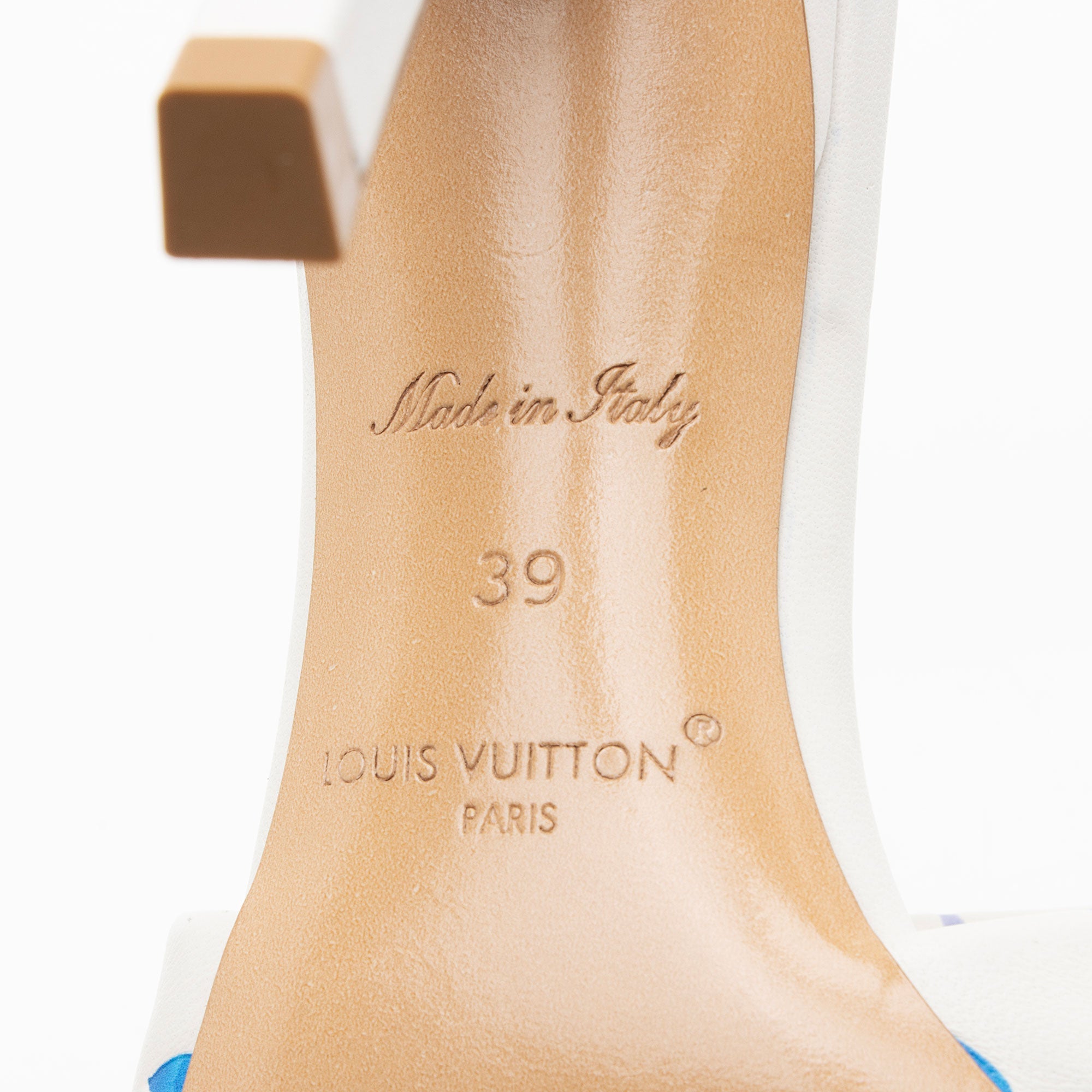 Louis Vuitton Embossed Lambskin Monogram By The Pool Revival Mules - Size 9 / 39