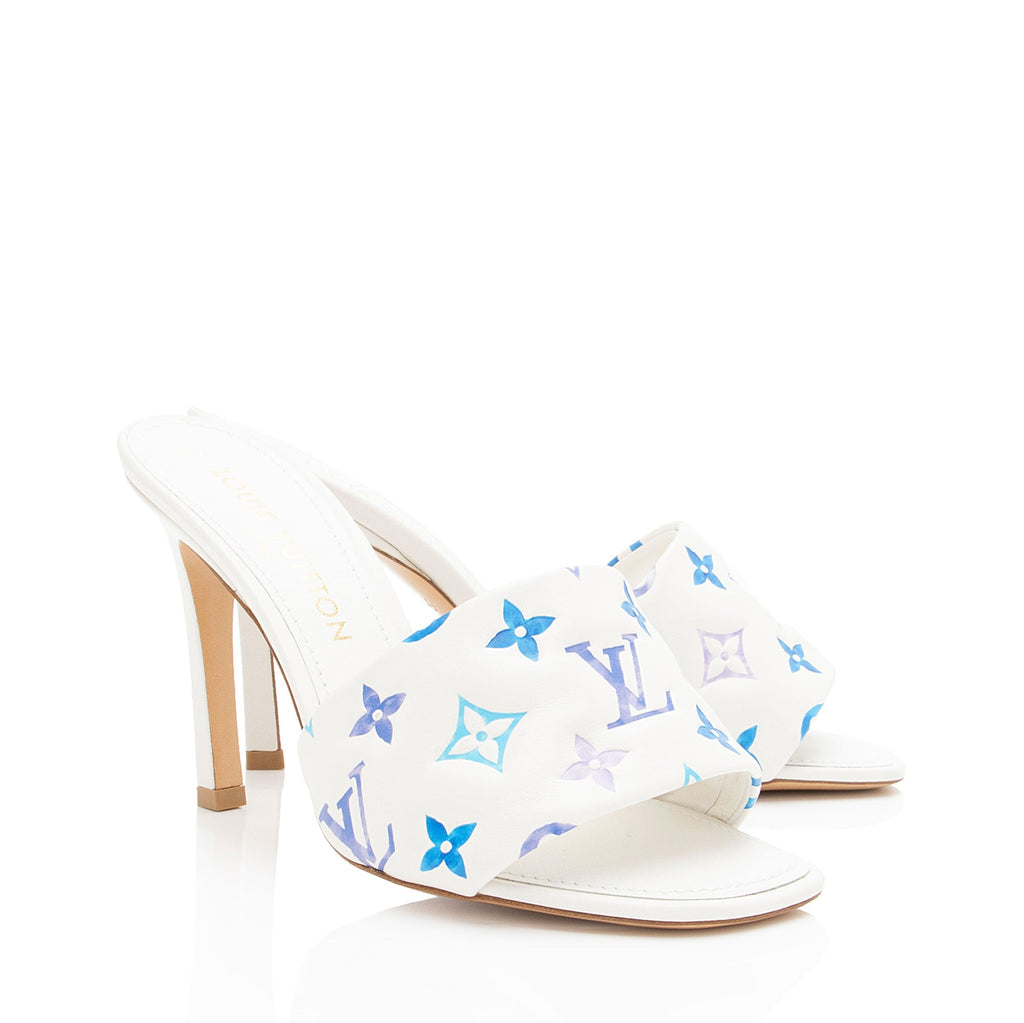 Louis Vuitton Embossed Lambskin Monogram By The Pool Revival Mules - Size 9 / 39