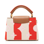 Louis Vuitton Giant Monogram Embroidered Canvas Calfskin Braided Capucines BB Bag (SHF-23587)
