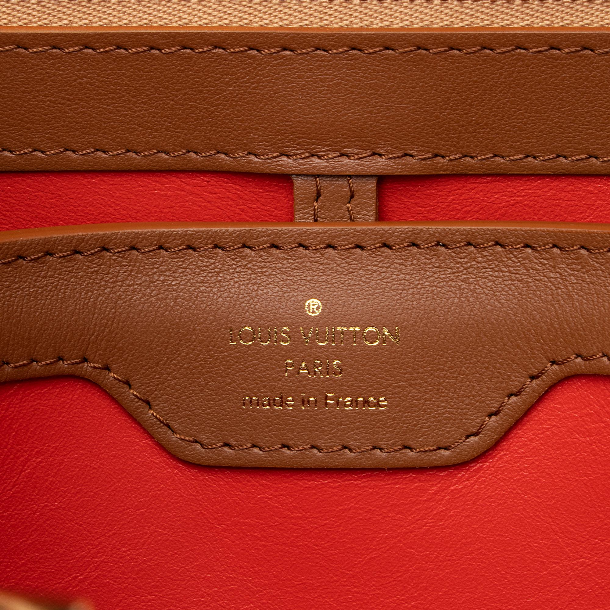 Louis Vuitton Giant Monogram Embroidered Canvas Calfskin Braided Capucines BB Bag (SHF-23587)