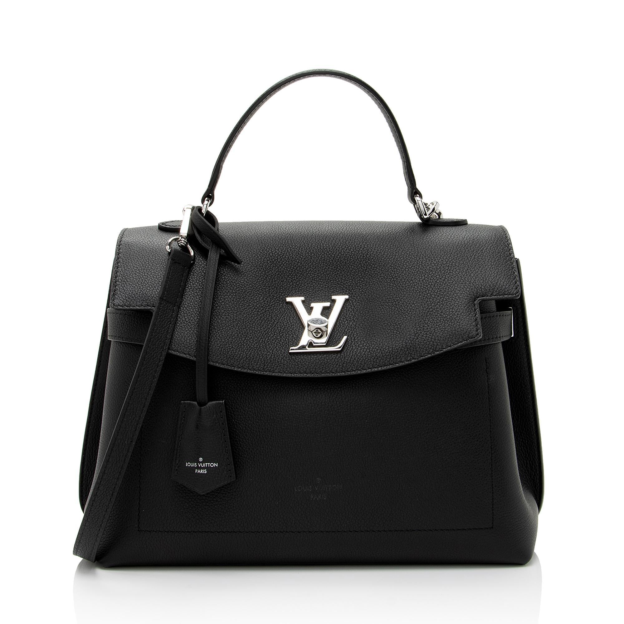 Louis Vuitton Grained Calfskin Lockme Ever MM Satchel (SHF-OiIBfz)
