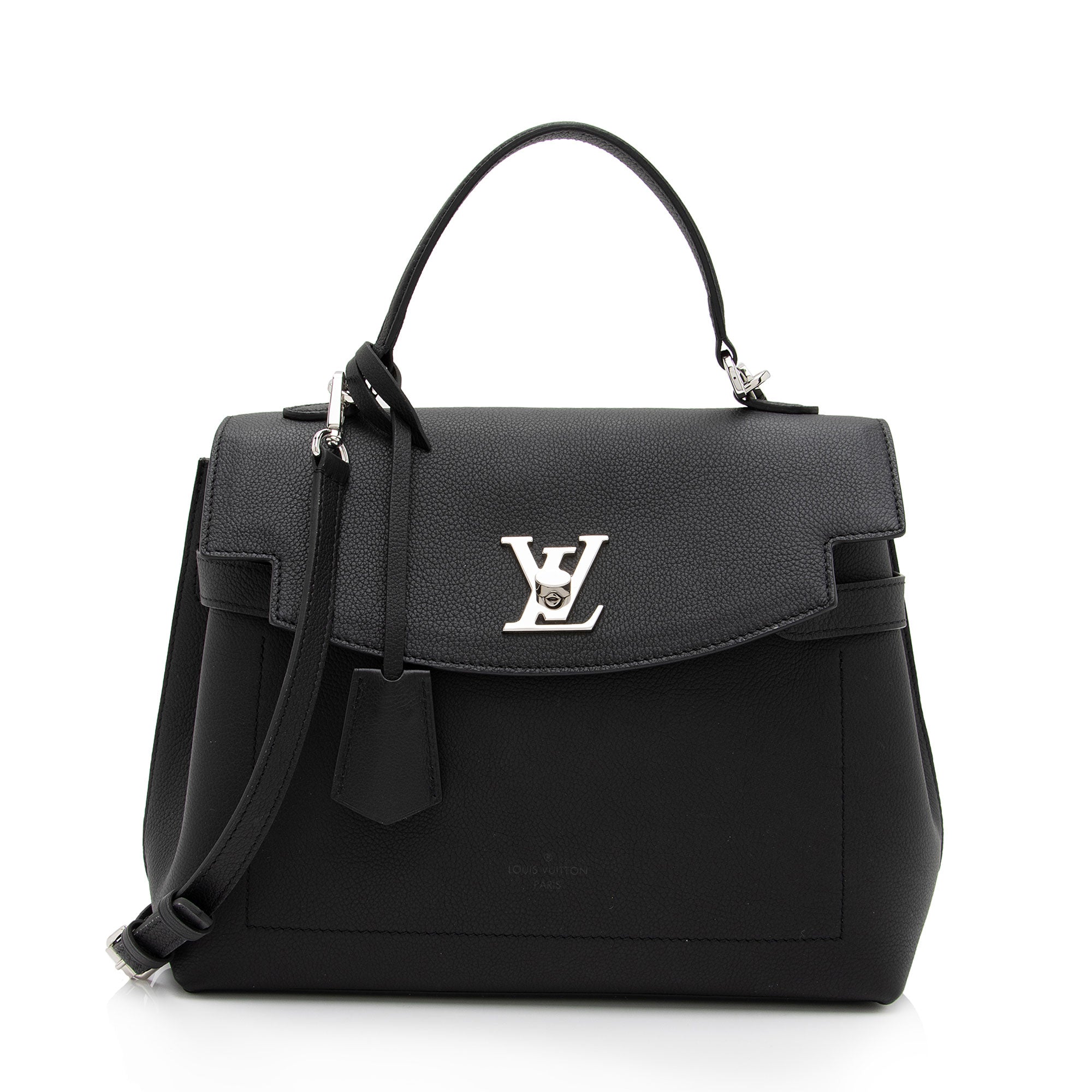 Louis Vuitton Grained Calfskin Lockme Ever MM Satchel (SHF-xxWmqD)