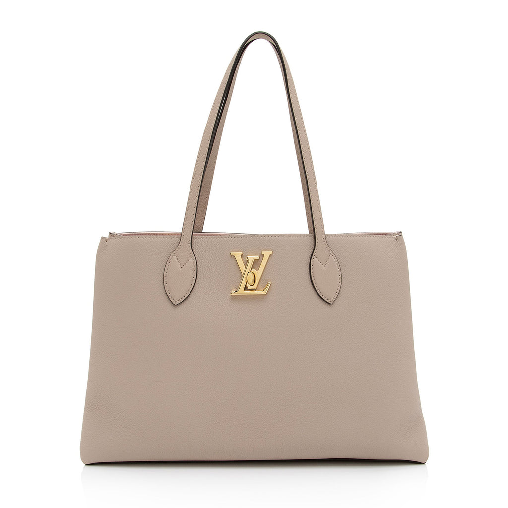 Louis Vuitton Grained Calfskin Lockme Shopper Tote (SHF-rjiNdJ)