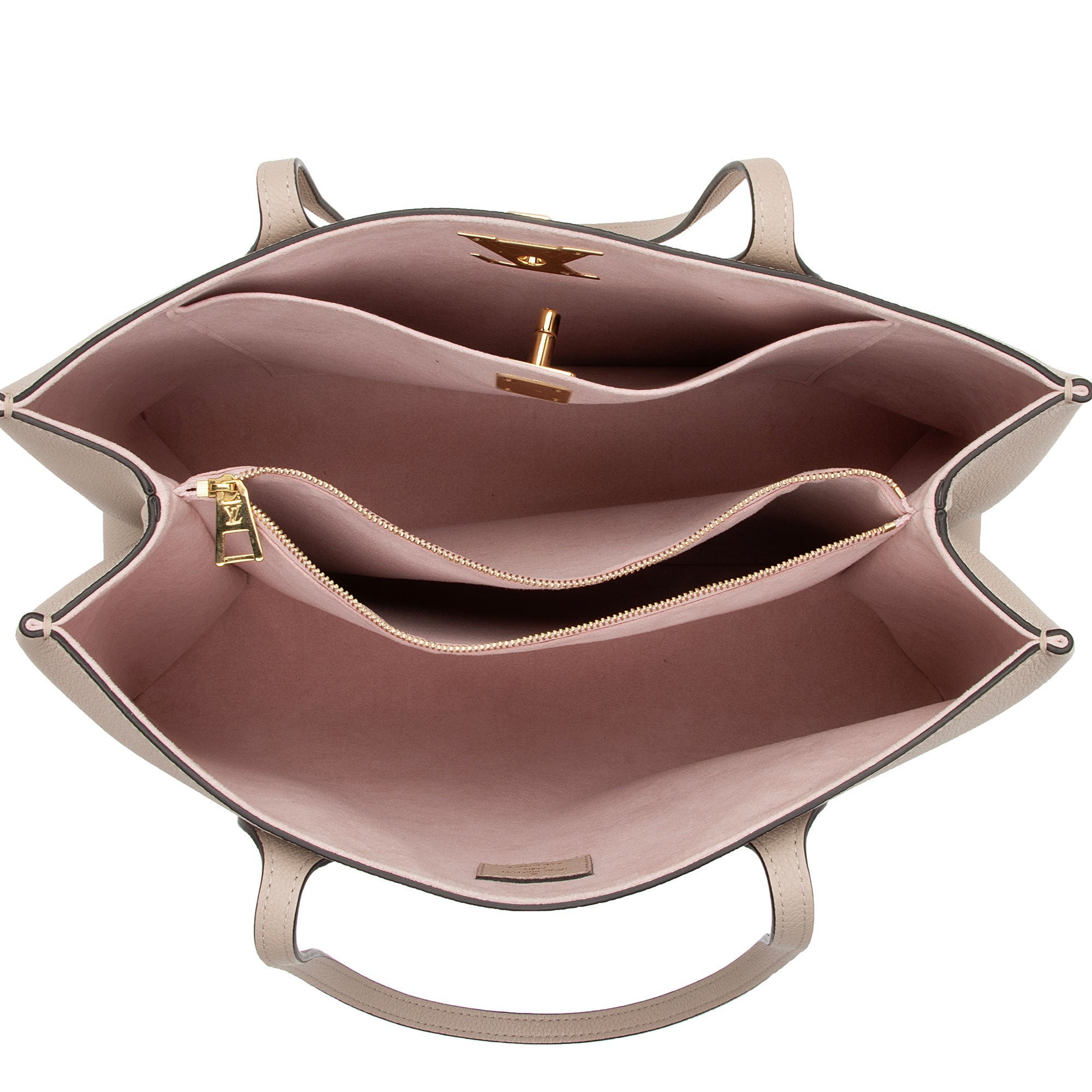 Louis Vuitton Grained Calfskin Lockme Shopper Tote (SHF-rjiNdJ)