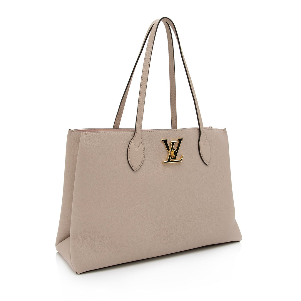 Louis Vuitton Grained Calfskin Lockme Shopper Tote (SHF-rjiNdJ)