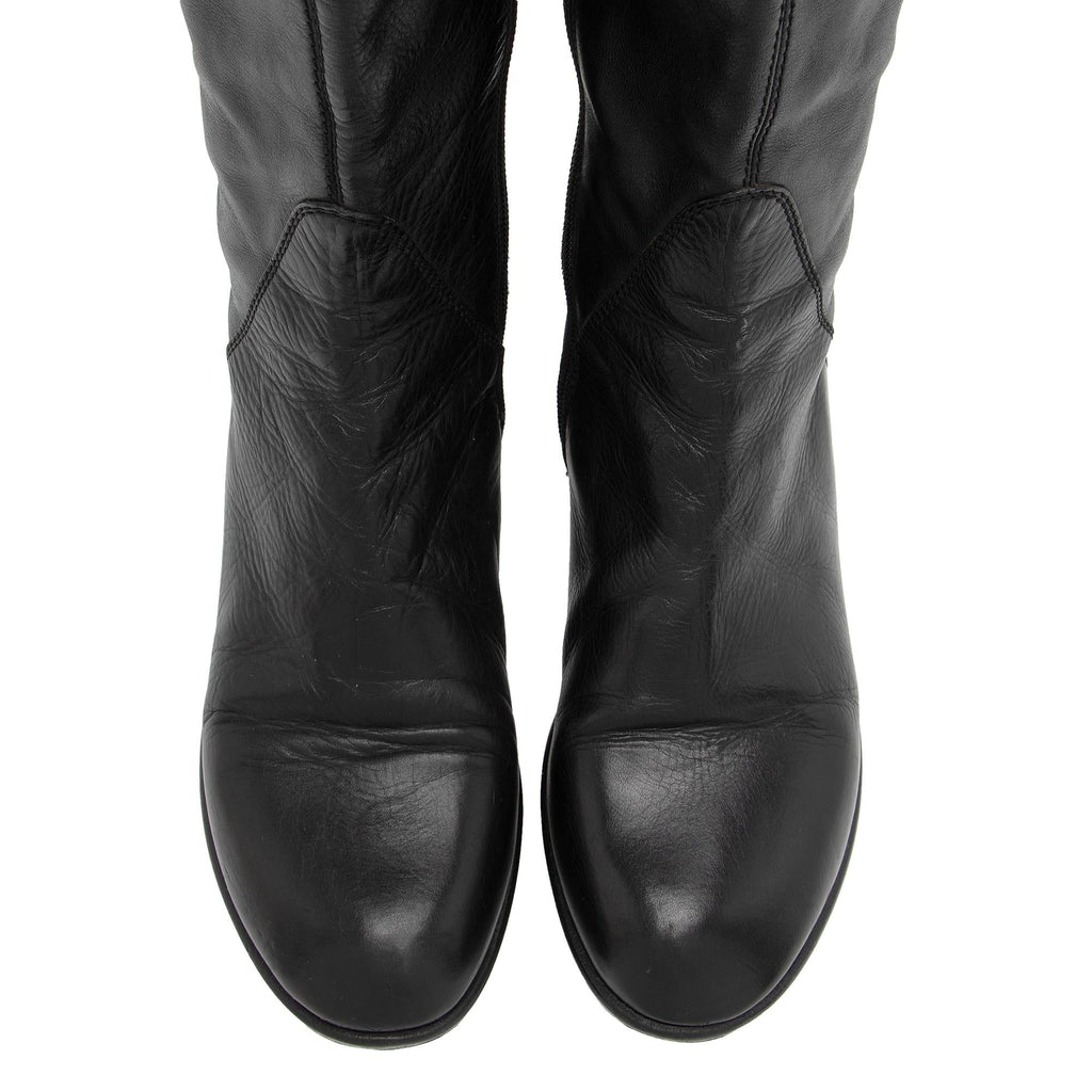 Louis Vuitton Lambskin LV Over the Knee Boots - Size 7.5 / 37.5 (SHF-rbraiU)