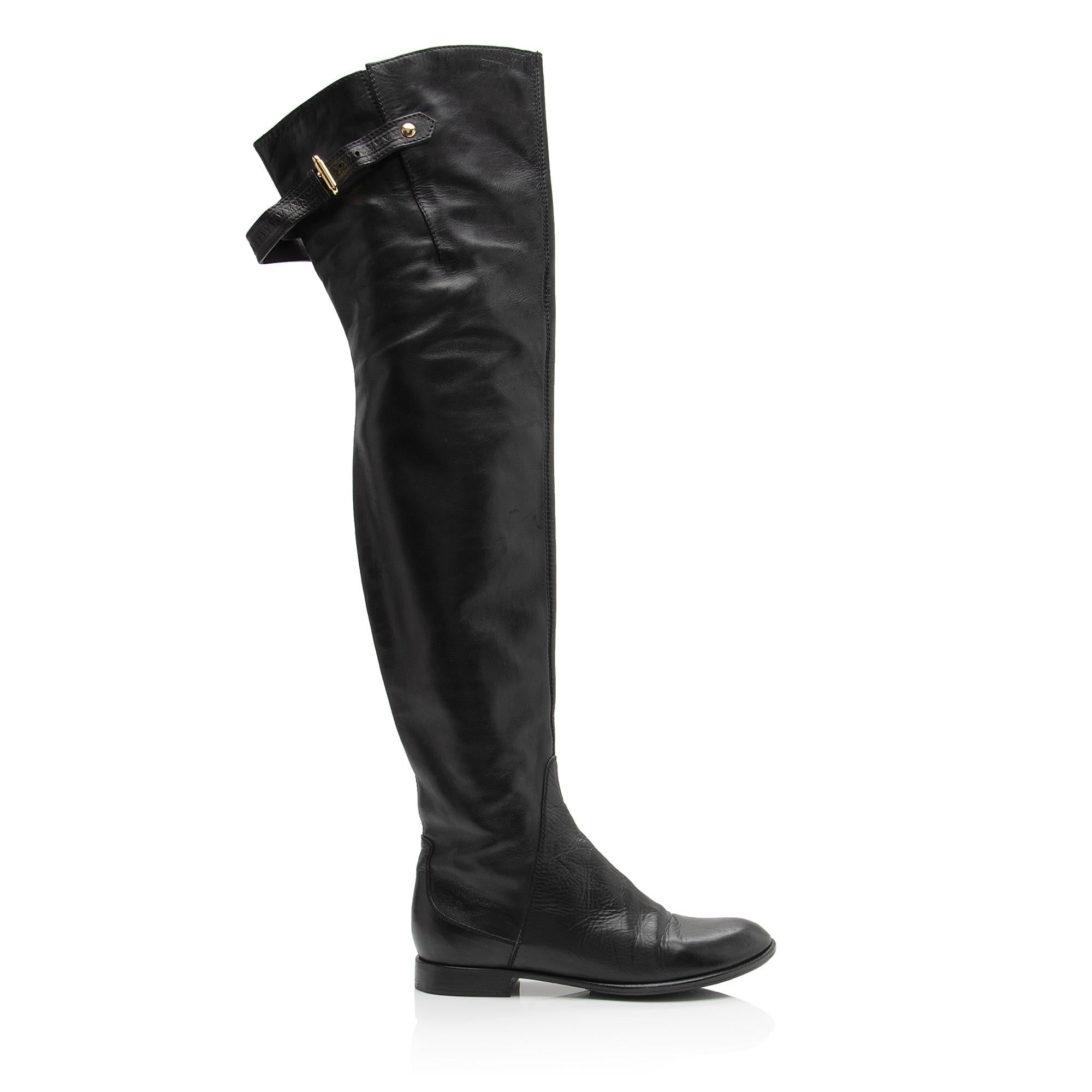 Louis Vuitton Lambskin LV Over the Knee Boots - Size 7.5 / 37.5 (SHF-rbraiU)