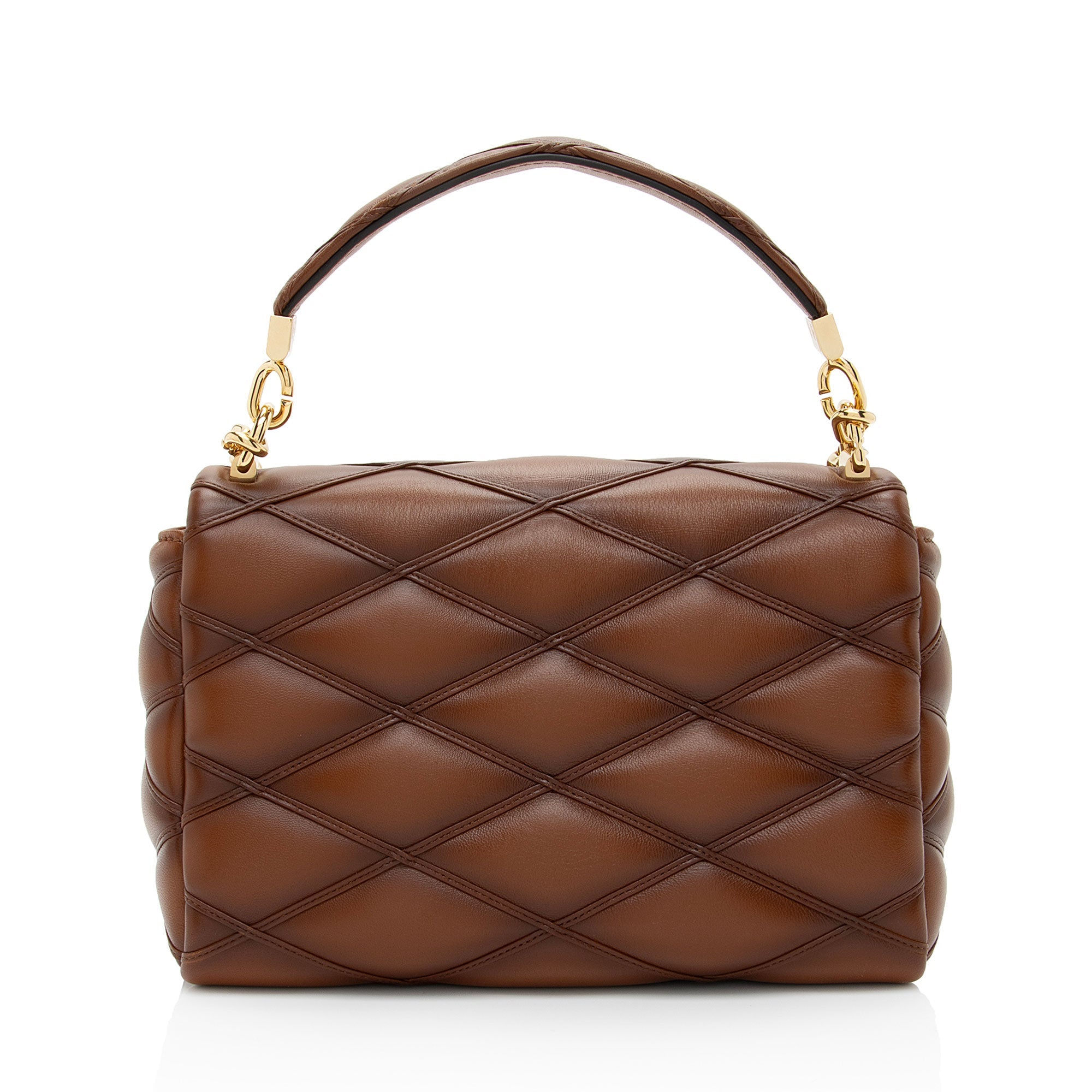 Louis Vuitton Lambskin Malletage GO-14 MM Top Handle (SHF-vVtcbn)