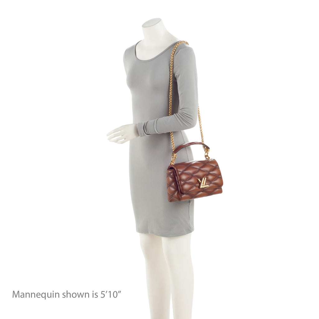 Louis Vuitton Lambskin Malletage GO-14 MM Top Handle (SHF-vVtcbn)