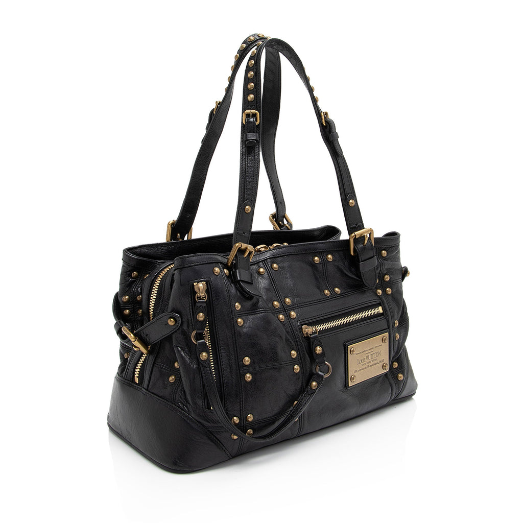 Louis Vuitton Limited Edition Lambskin Riveting Satchel (SHF-qoeOQg)