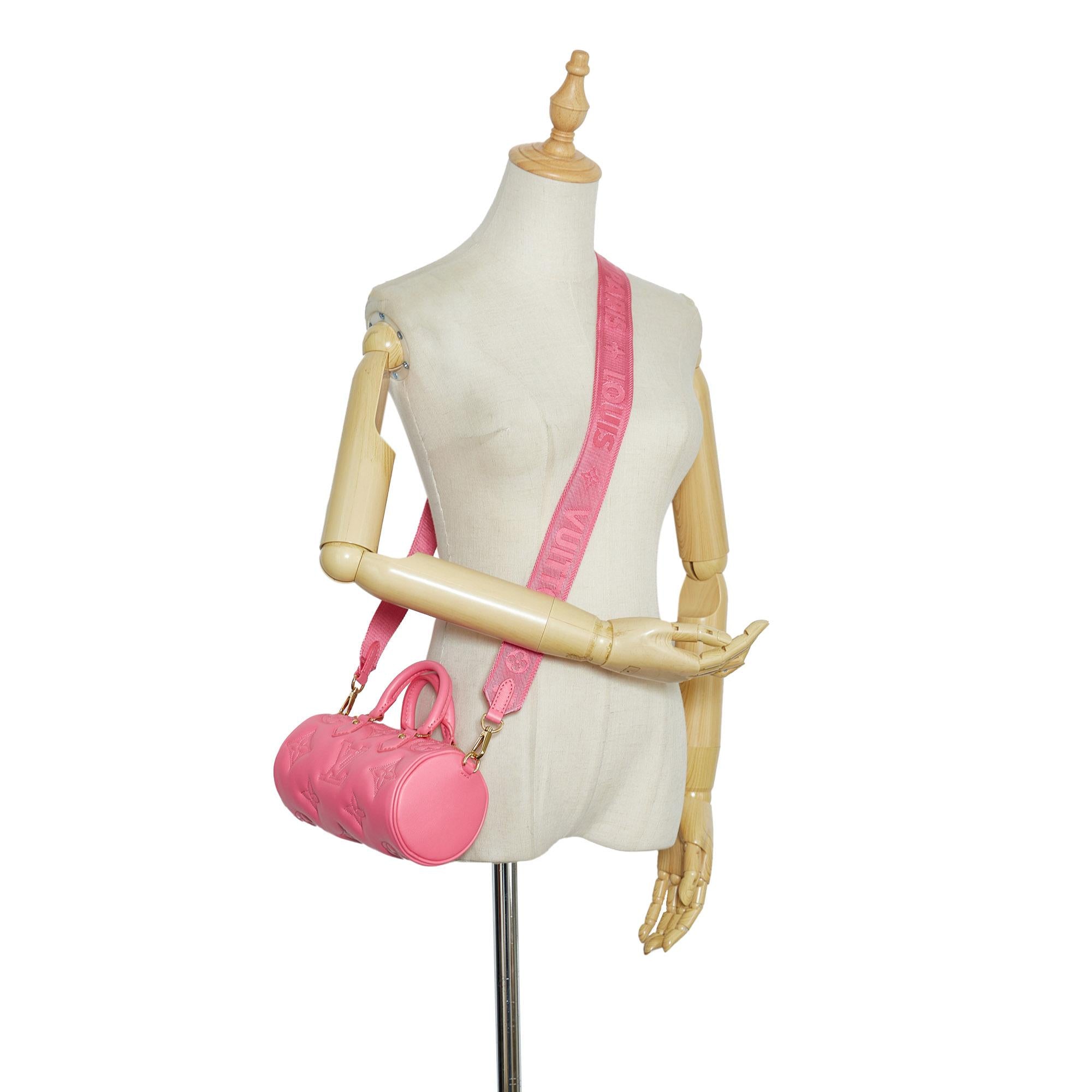 Louis Vuitton Monogram Calfskin Bubblegram Papillon BB (SHG-Roo25U)