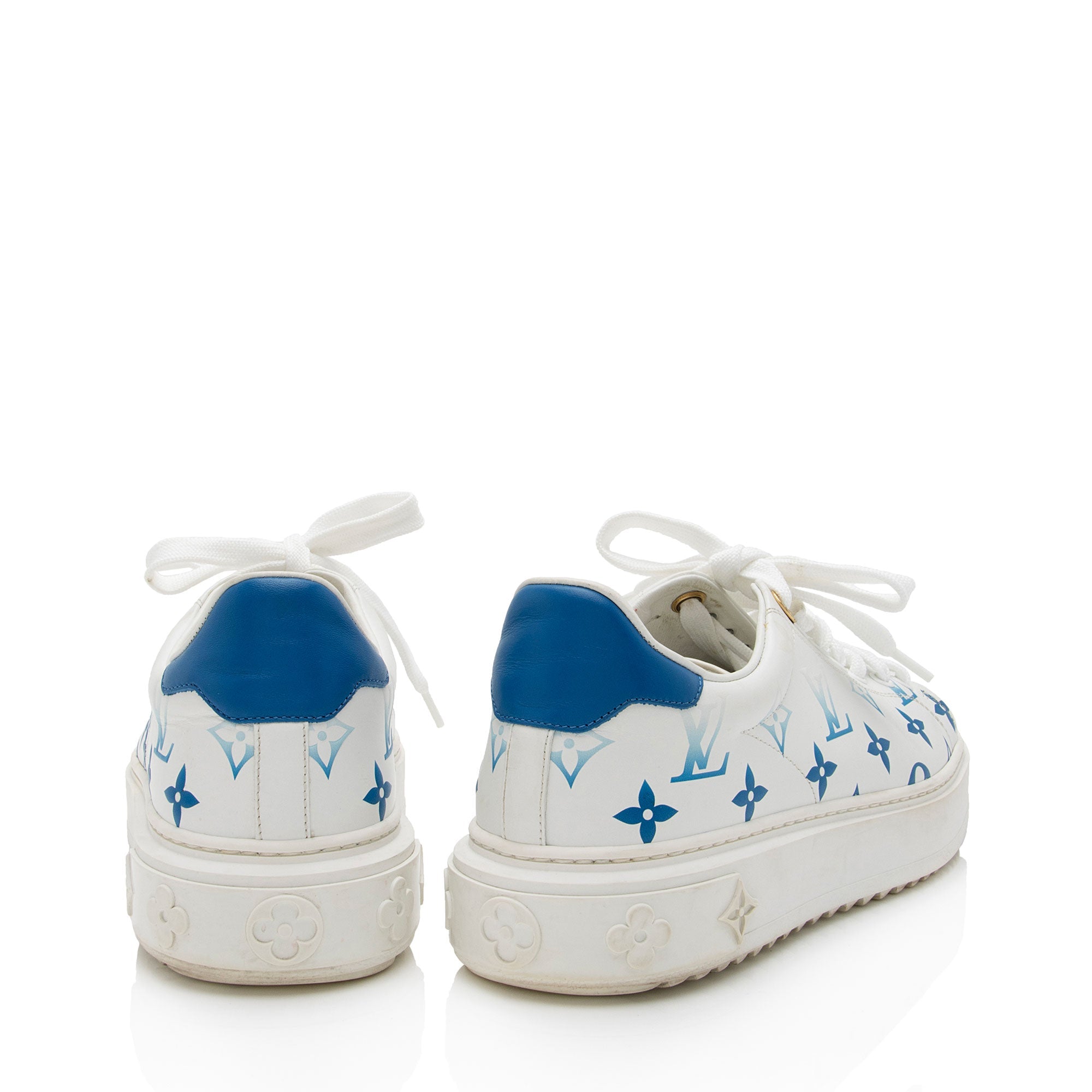 Louis Vuitton Monogram Calfskin Time Out Sneakers - Size 7.5 / 37.5 (SHF-gJzUEp)
