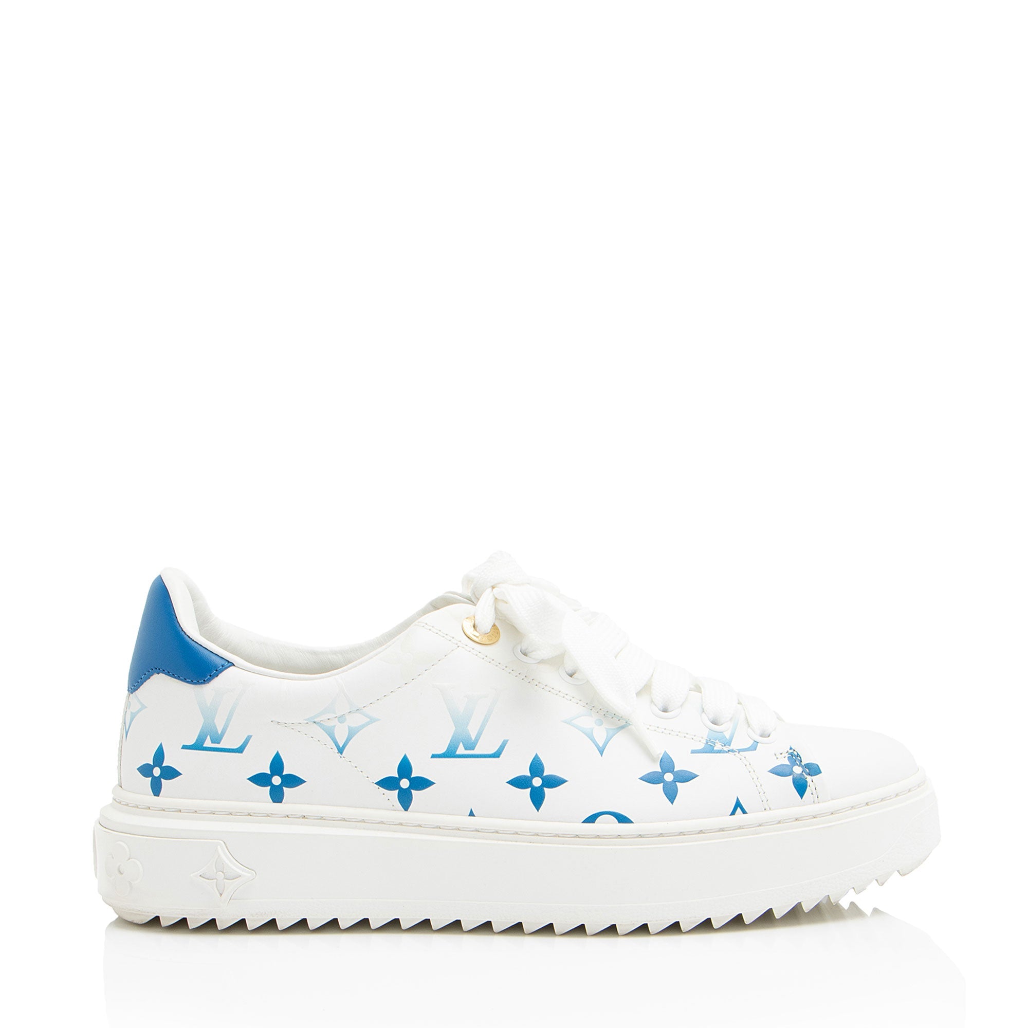 Louis Vuitton Monogram Calfskin Time Out Sneakers - Size 7.5 / 37.5