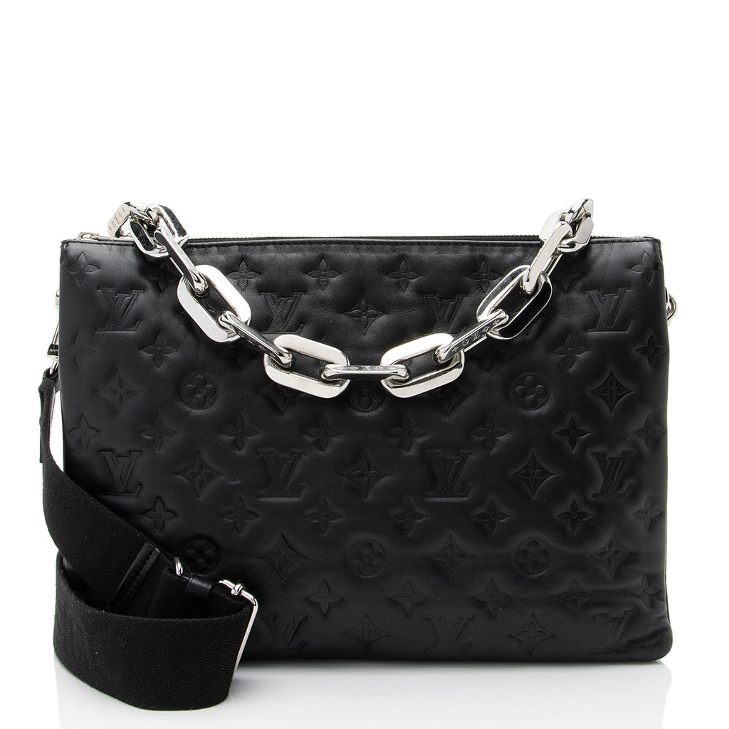 Louis Vuitton Monogram Embossed Lambskin Coussin MM Shoulder Bag (SHF-c3KGRN)