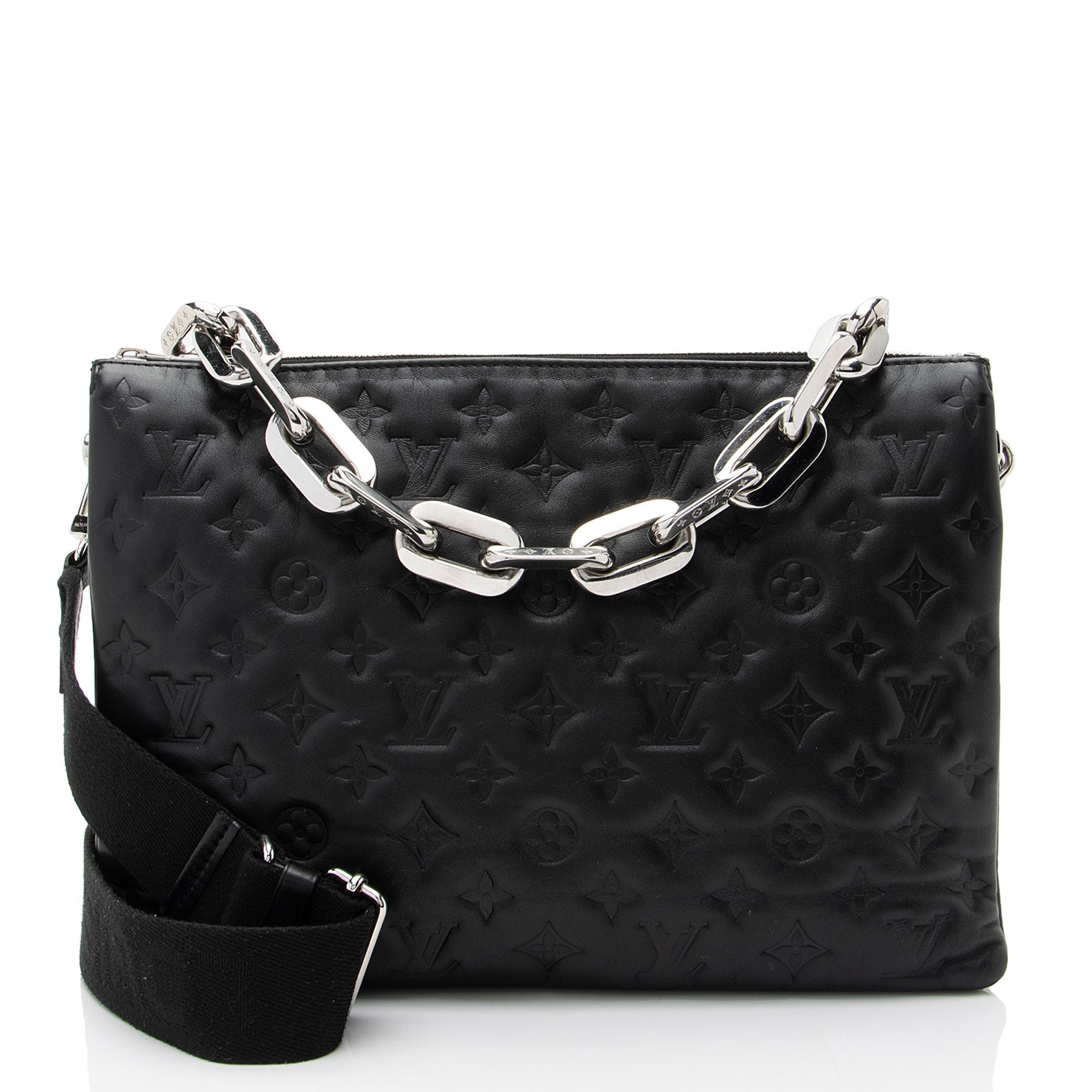 Louis Vuitton Monogram Embossed Lambskin Coussin MM Shoulder Bag (SHF-c3KGRN)