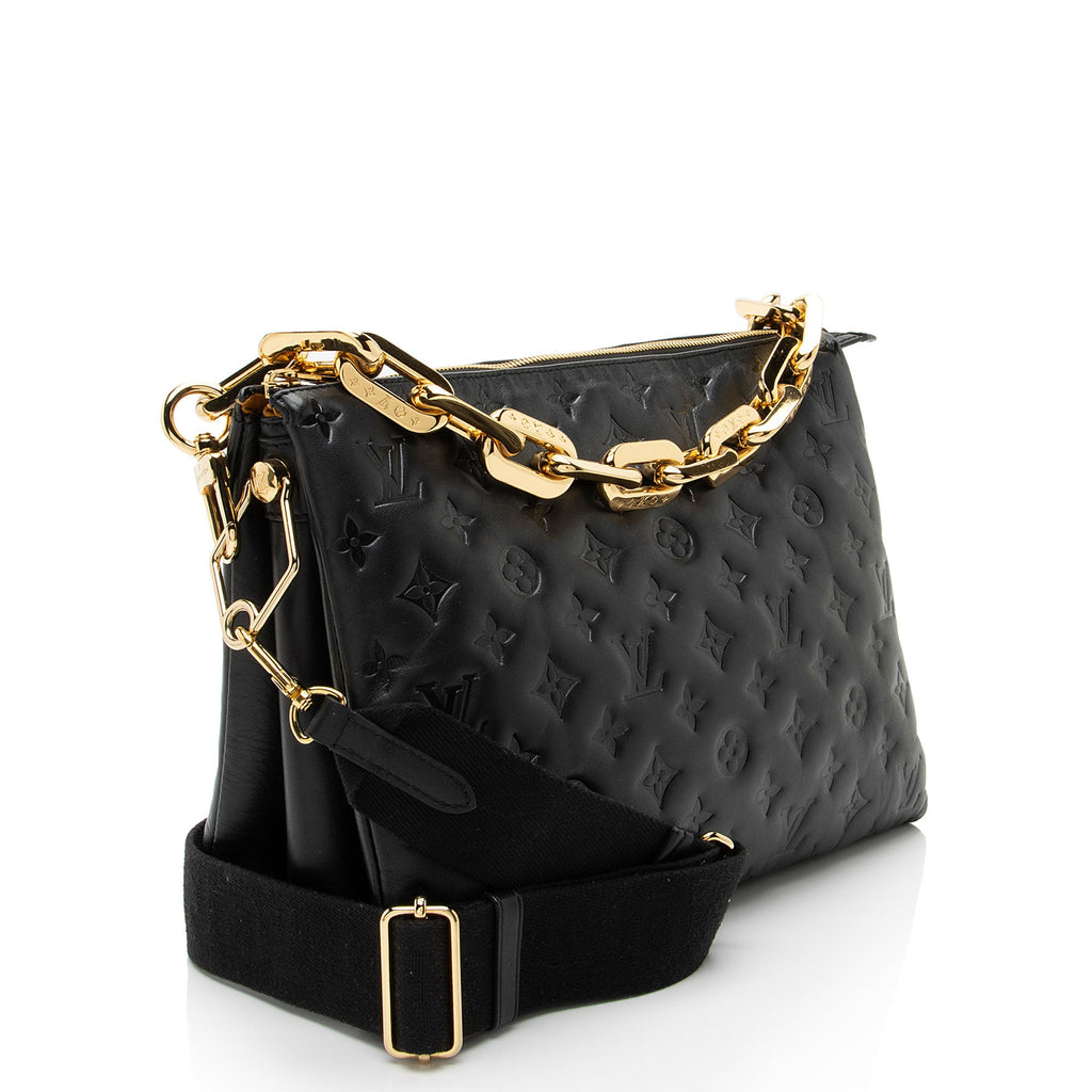 Louis Vuitton Monogram Embossed Lambskin Coussin MM Shoulder Bag