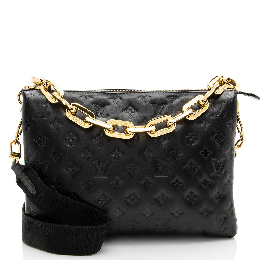 Louis Vuitton Monogram Embossed Lambskin Coussin MM Shoulder Bag