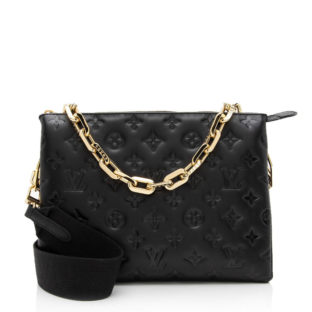 Louis Vuitton Monogram Embossed Lambskin Coussin PM Shoulder Bag (SHF-Y5gEUo)