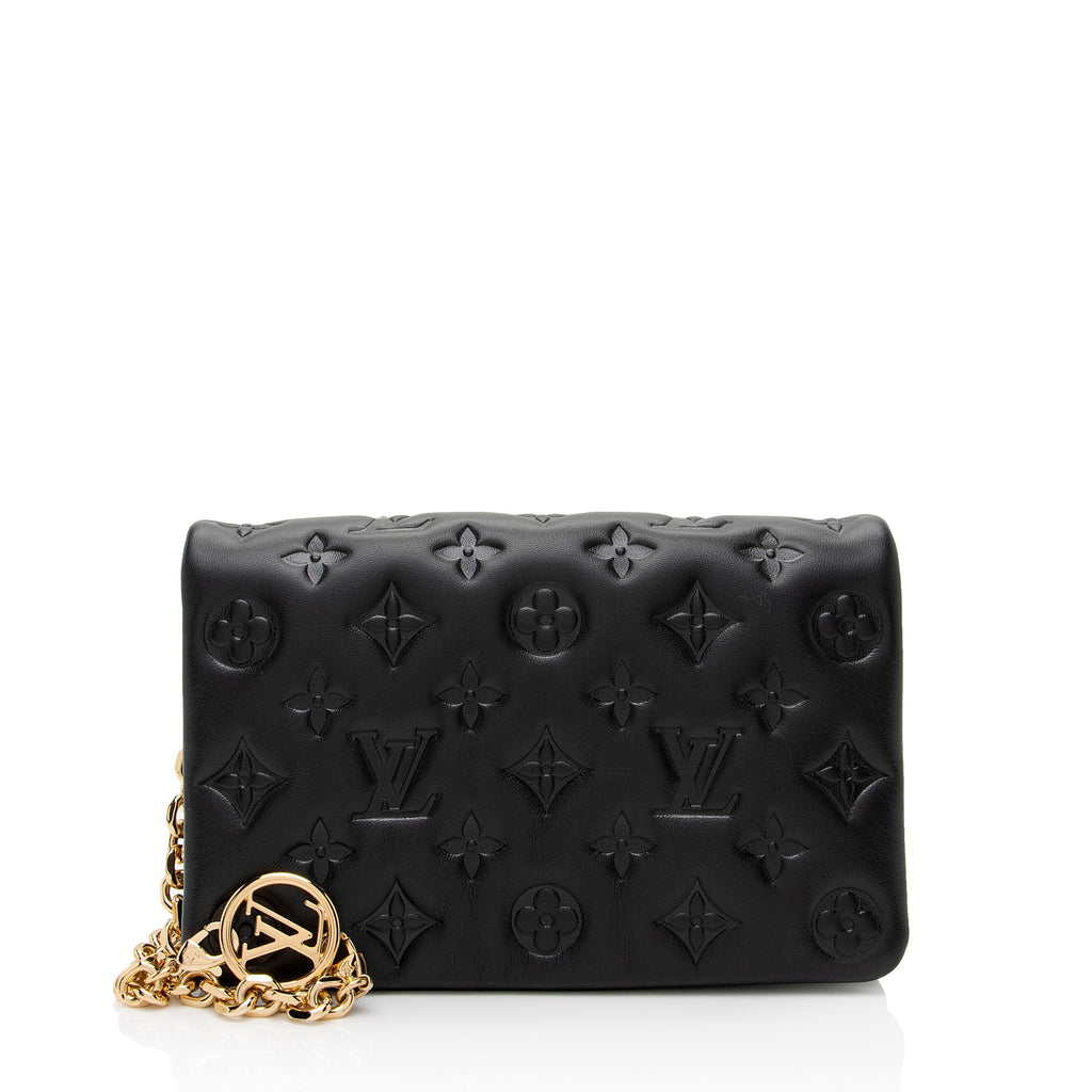 Louis Vuitton Monogram Embossed Lambskin Coussin Pochette (SHF-vpjF7w)