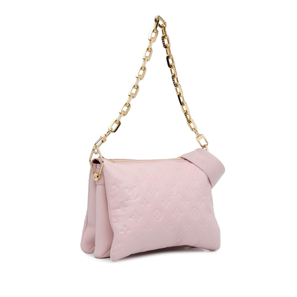 Louis Vuitton Monogram Embossed Puffy Lambskin Coussin PM (SHG-fczAaj)