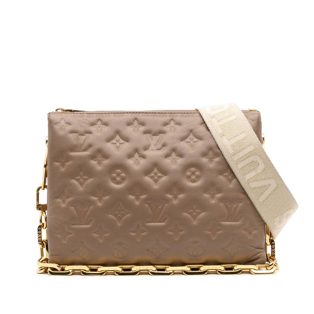 Louis Vuitton Monogram Embossed Puffy Lambskin Coussin PM