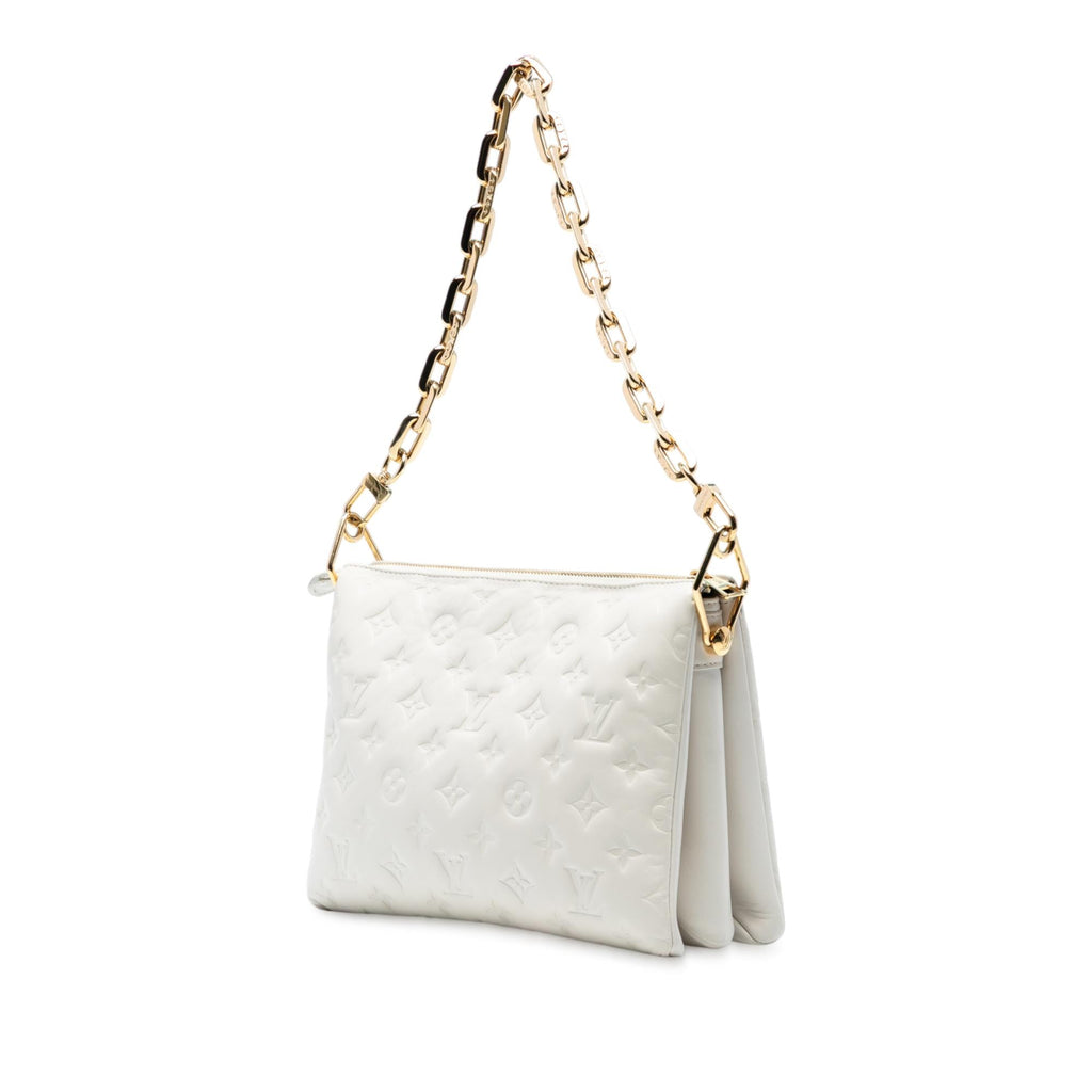 Louis Vuitton Monogram Embossed Puffy Lambskin Coussin PM