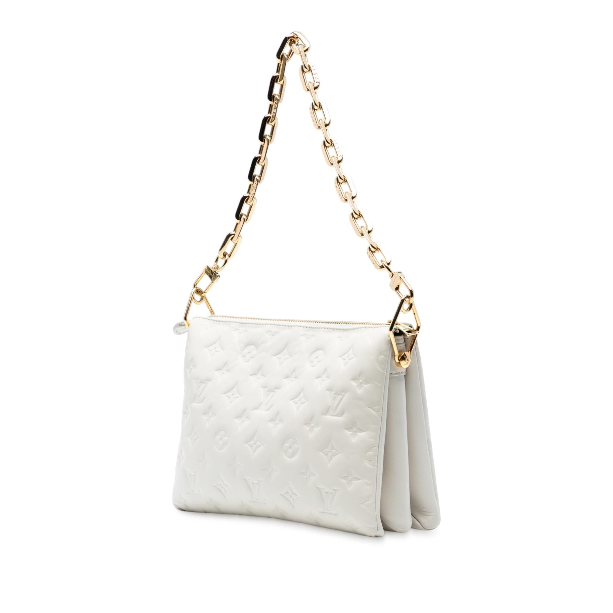 Louis Vuitton Monogram Embossed Puffy Lambskin Coussin PM