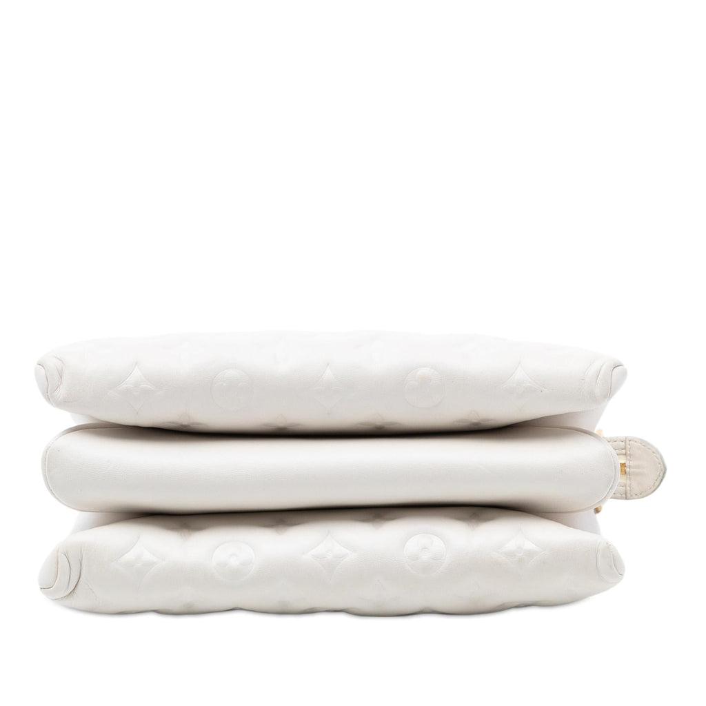 Louis Vuitton Monogram Embossed Puffy Lambskin Coussin PM