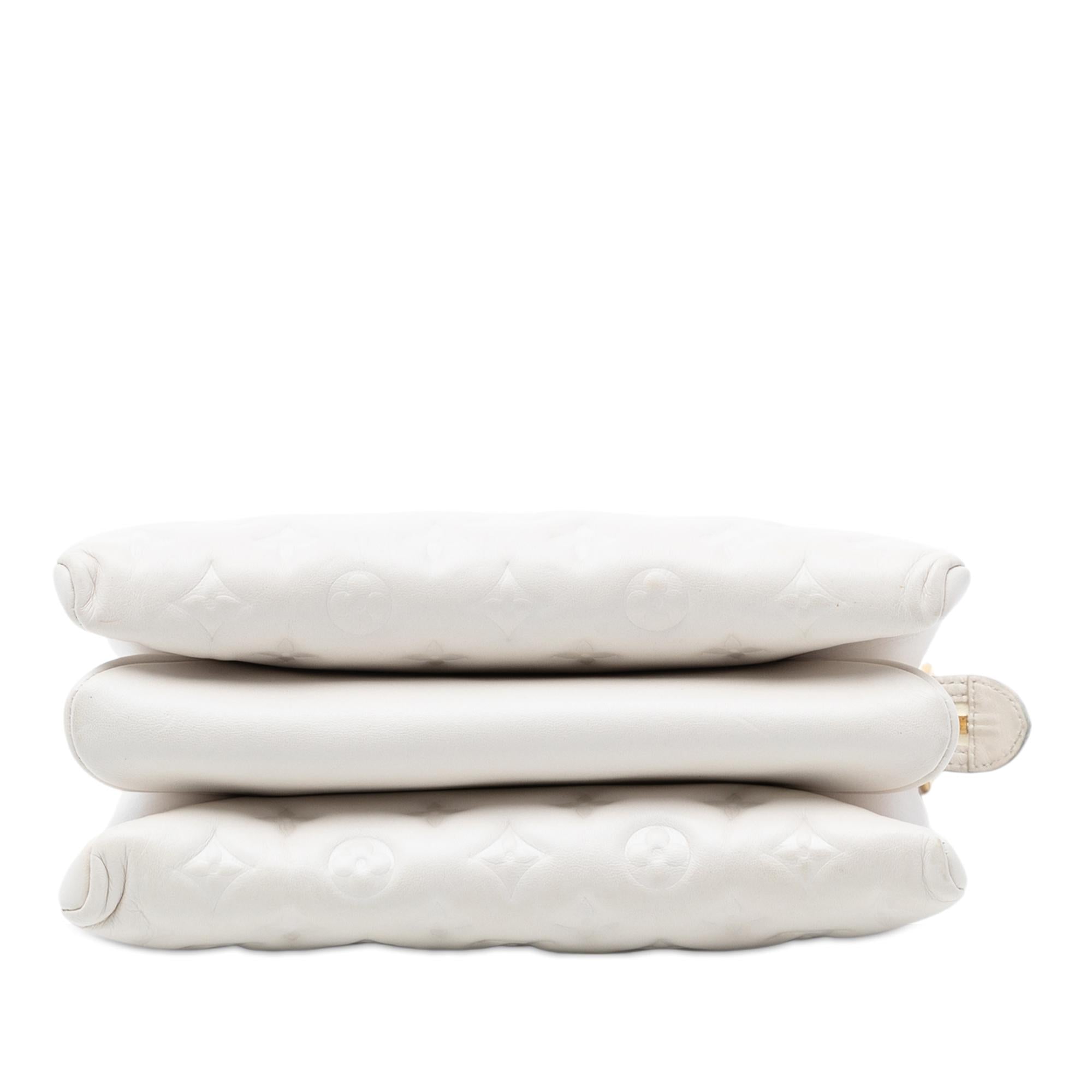 Louis Vuitton Monogram Embossed Puffy Lambskin Coussin PM