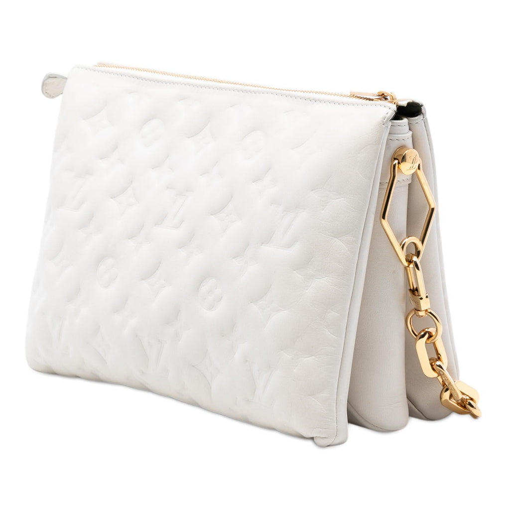 Louis Vuitton Monogram Embossed Puffy Lambskin Coussin PM