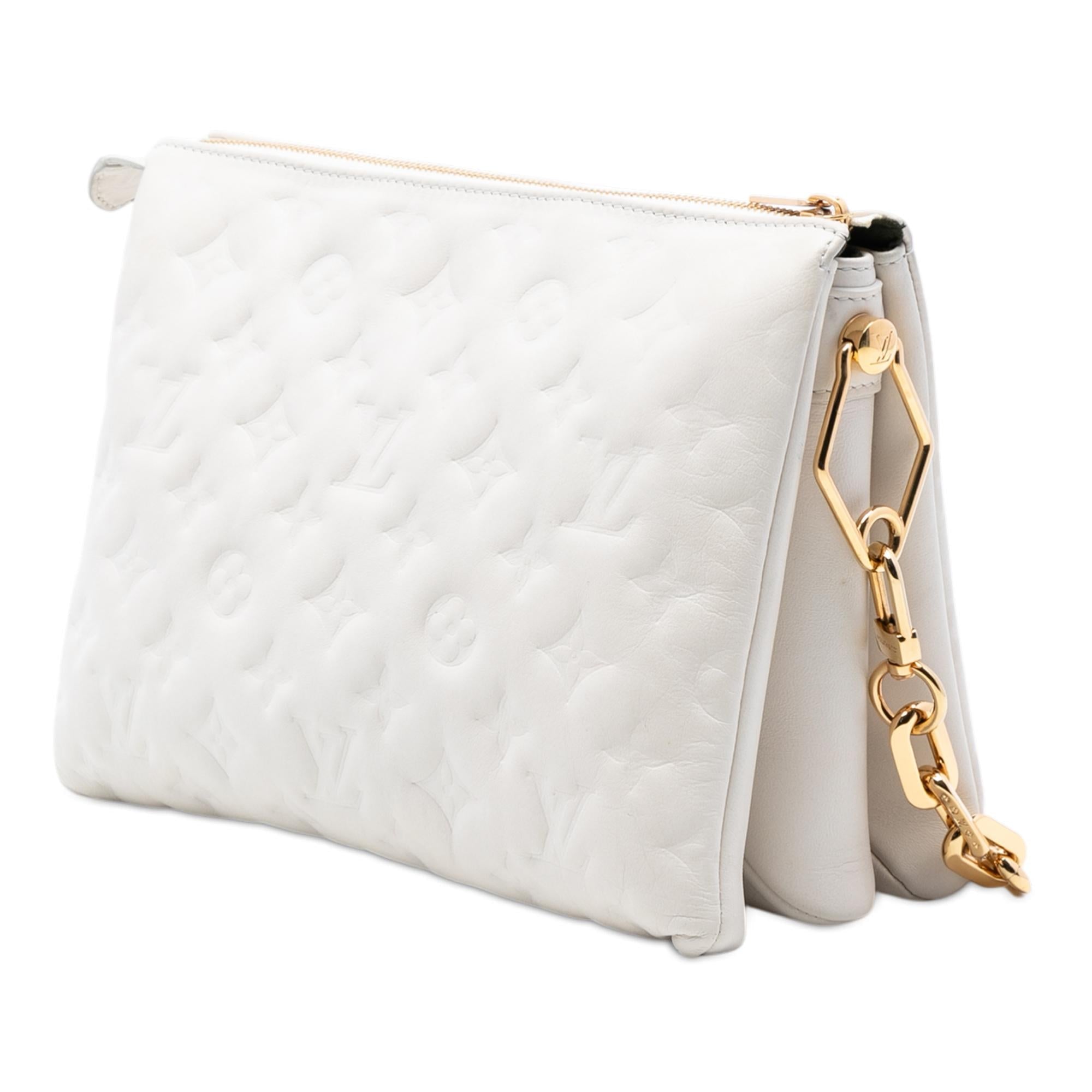 Louis Vuitton Monogram Embossed Puffy Lambskin Coussin PM